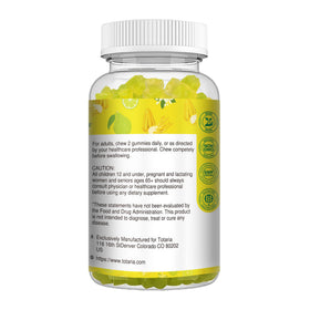 Gummies à la bergamote Totaria montrant les ingrédients naturels