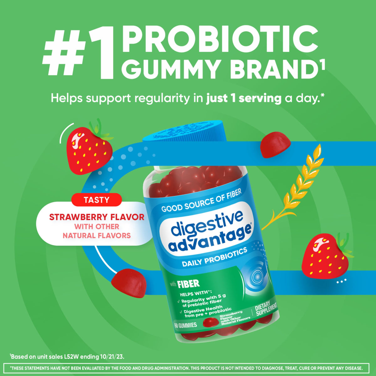 Gummies à la fraise daily Advantage montrant la texture des gummies