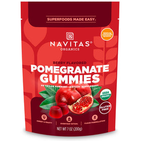 Gummies à la grenade bio Navitas Organics en sachet de 7oz