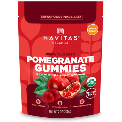 Gummies à la grenade bio Navitas Organics en sachet de 7oz