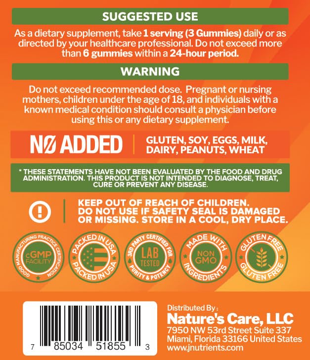 Gummies à la vitamine C Just Nutrients dans une main