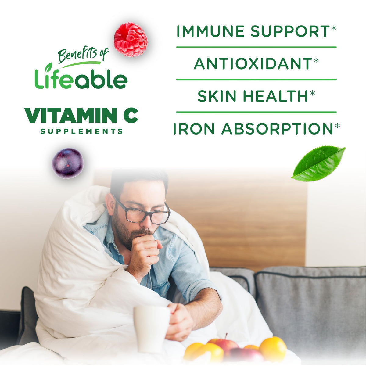 Gummies à la vitamine C Lifeable, côté du flacon