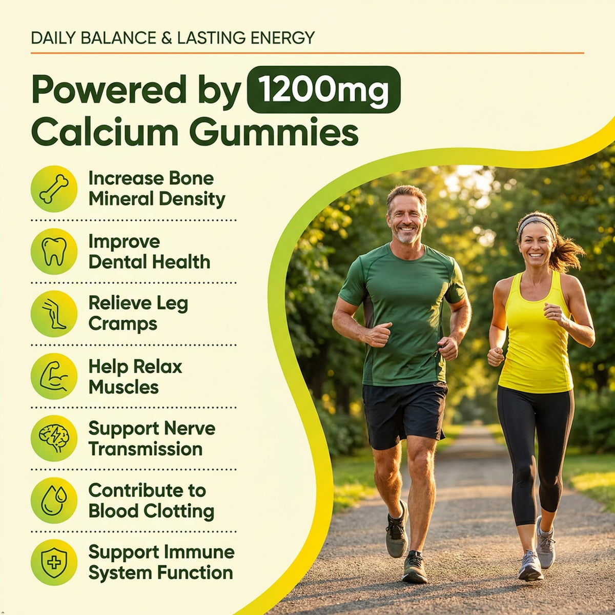 Gummies Aanuan Calcium 1200 mg avec Vitamine D3, présentation des gummies
