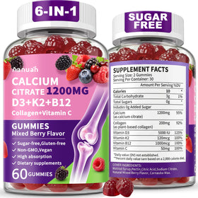 Gummies Aanuan Calcium Citrate 1200 mg avec collagène vue avant