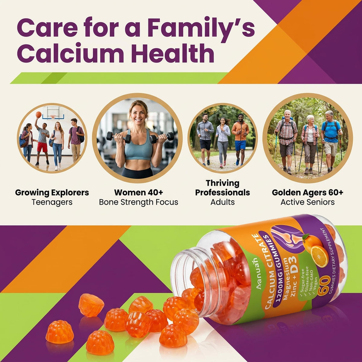 Gummies Aanuan Calcium Citrate 600mg dans une main