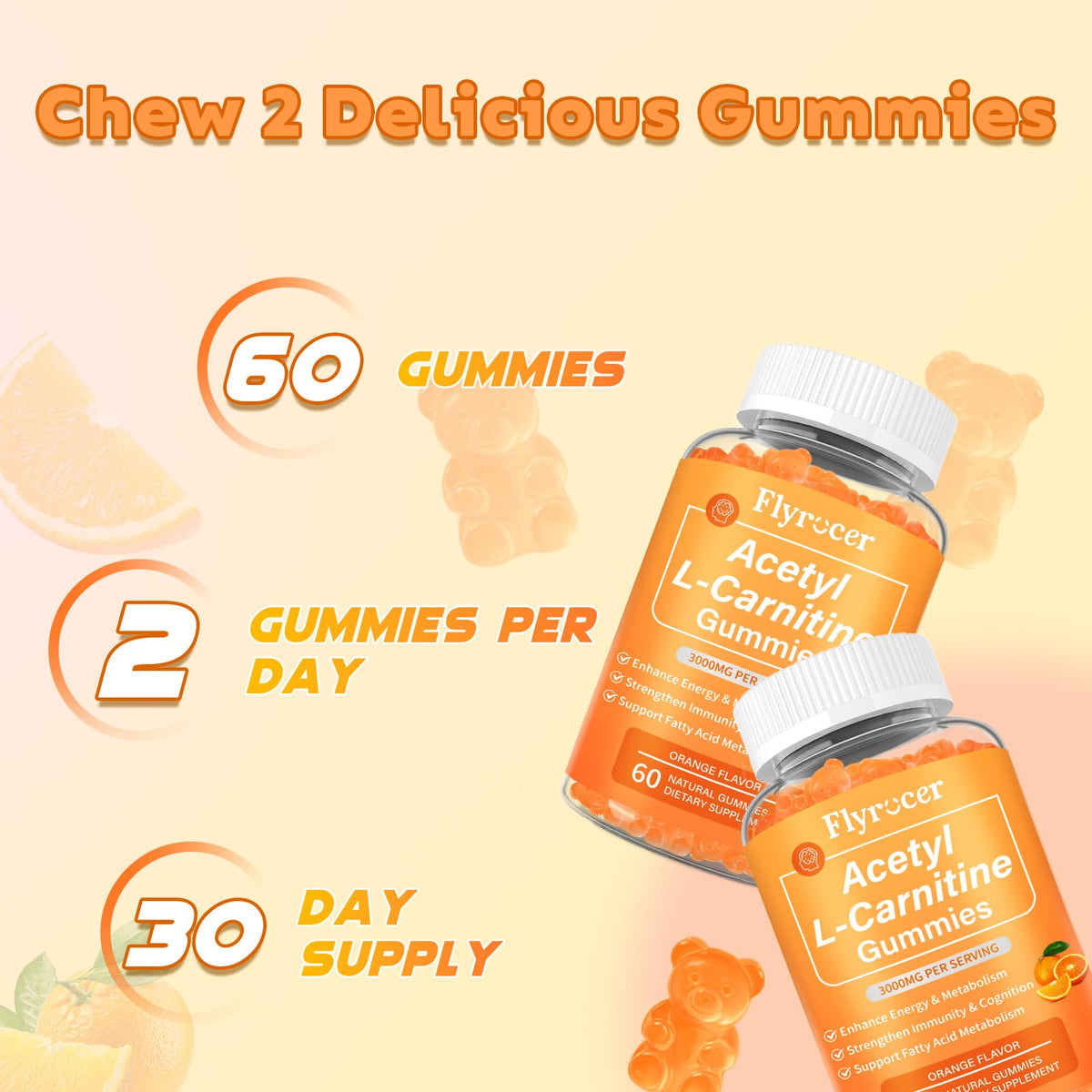 Gummies Acétyl L-Carnitine dans une main