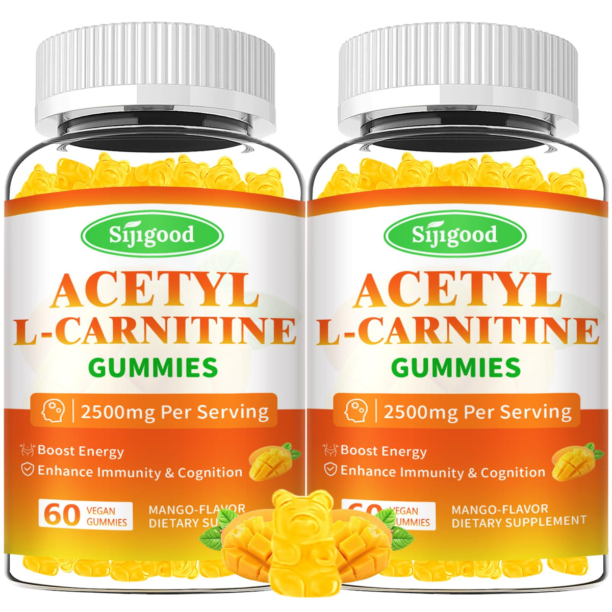 Gummies Acétyl L-Carnitine Sijigood pot de 120 comprimés