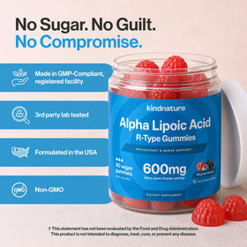 Gummies Acide Alpha-Lipoïque 600mg, vue latérale de l'emballage