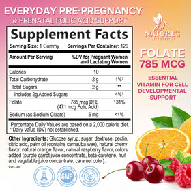 Gummies Acide Folique Nature's Nutrition gummies cerise et orange