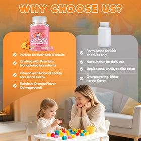 Gummies Adeqauom dans un bol avec des fruits