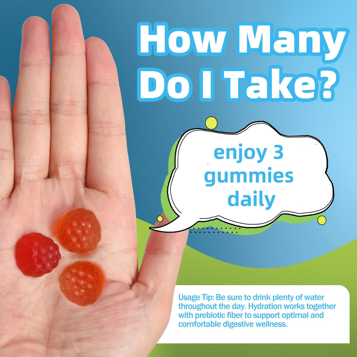 Gummies AFXMATE montrant la texture et la couleur