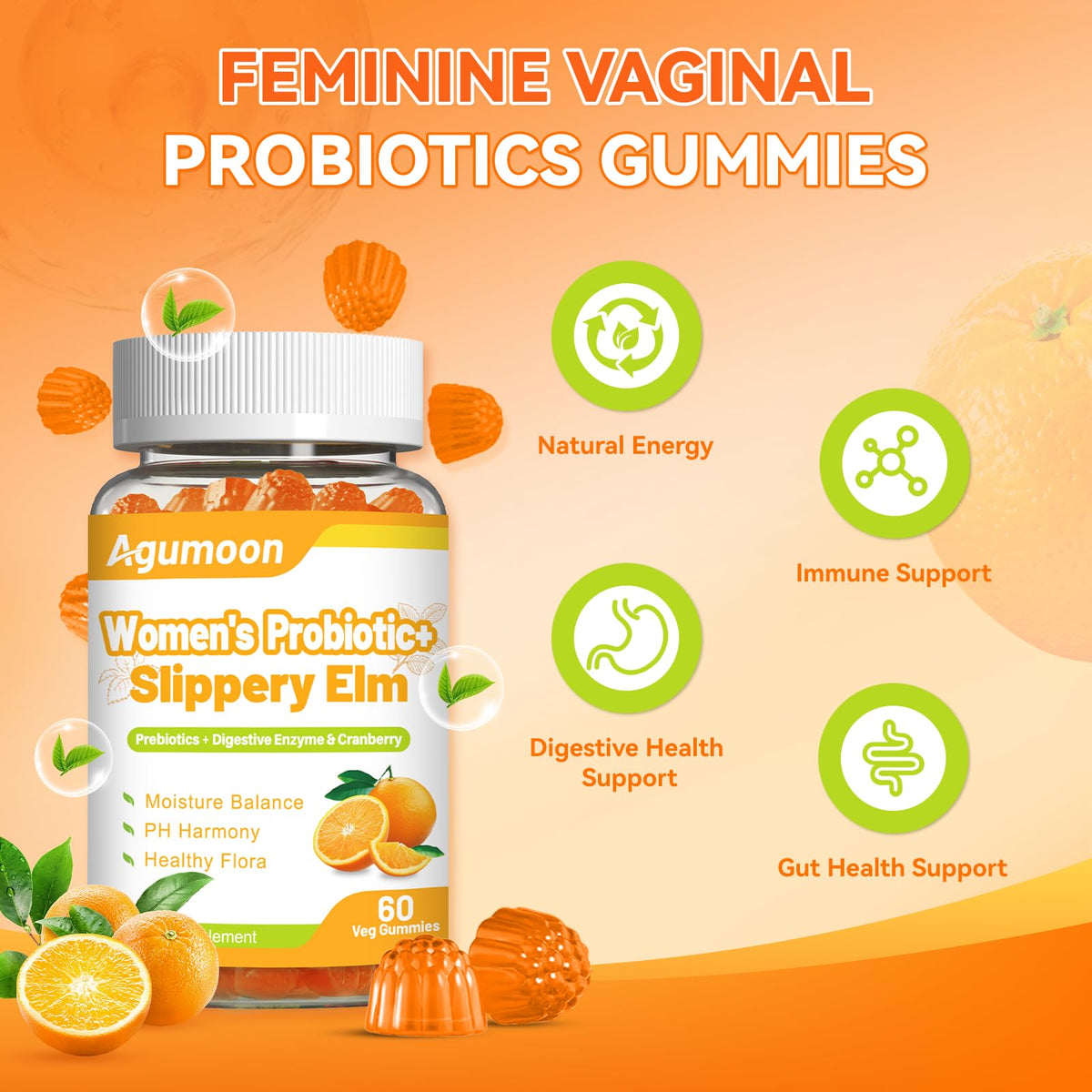 Gummies Agumoon sur fond blanc