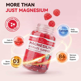 Gummies Aibiodi de magnésium glycinate avec une cuillère, prêt à consommer