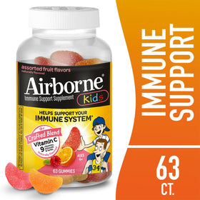 Gummies Airborne 500mg, vue arrière de l'emballage