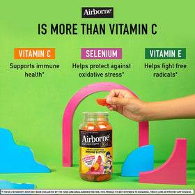 Gummies Airborne 500mg, vue de côté de l'emballage