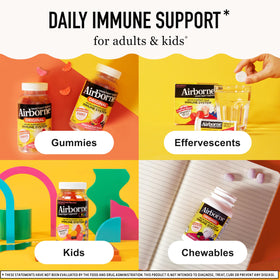 Gummies Airborne au sureau, côté de la boîte avec ingrédients