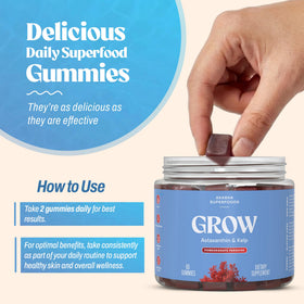 Gummies Akasha Superfoods sur une surface en bois