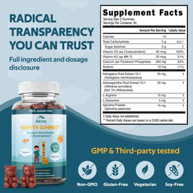Gummies Akros avec étiquette de qualité non-GMO et sans gluten