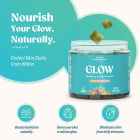 Gummies Algues Maritimes Akasha Superfoods étalées sur une surface blanche