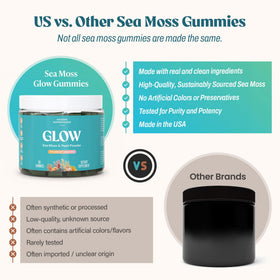 Gummies Algues Maritimes Akasha Superfoods sur un bureau avec des accessoires de bureau