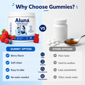 Gummies Aluna gomitas en portion sur une table
