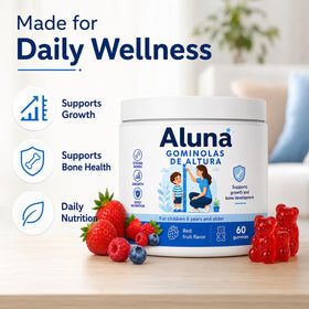 Gummies Aluna gomitas sur un fond blanc
