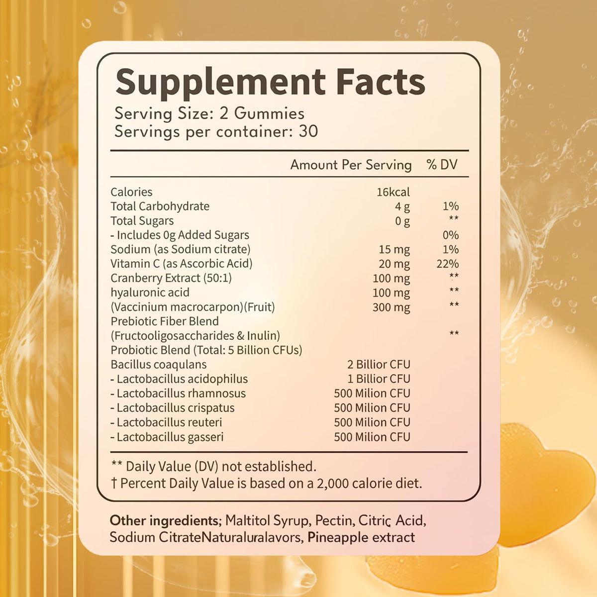 Gummies ananas NEWUREHO dans un bol, présentation
