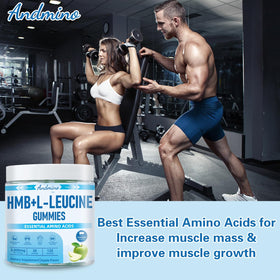 Gummies andmino HMB et L-Leucine 3000mg, ingrédients listés sur l'emballage