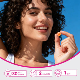 Gummies ANOU Équilibre Féminin sur une assiette