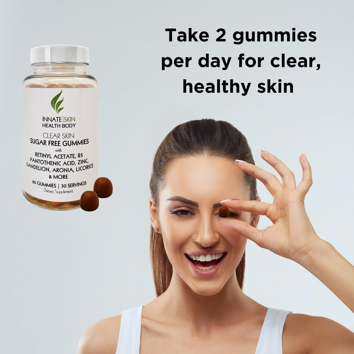 Gummies anti-acné Innate Skin avec racine de réglisse