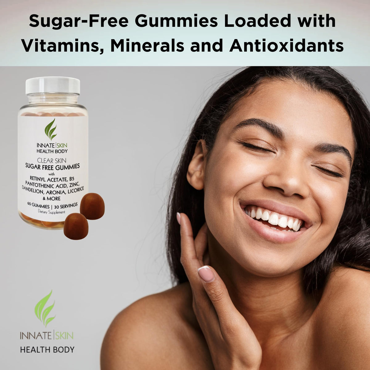 Gummies anti-acné Innate Skin vue de côté