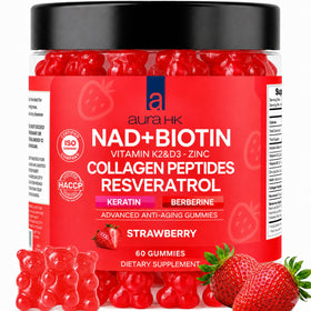 Gummies anti-âge aura HK pot de 60 unités goût fraise