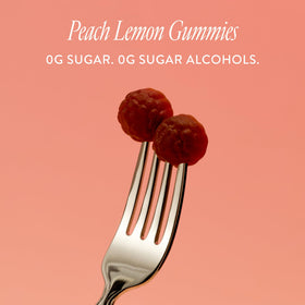 Gummies Arrae Pêche Citron sur une table