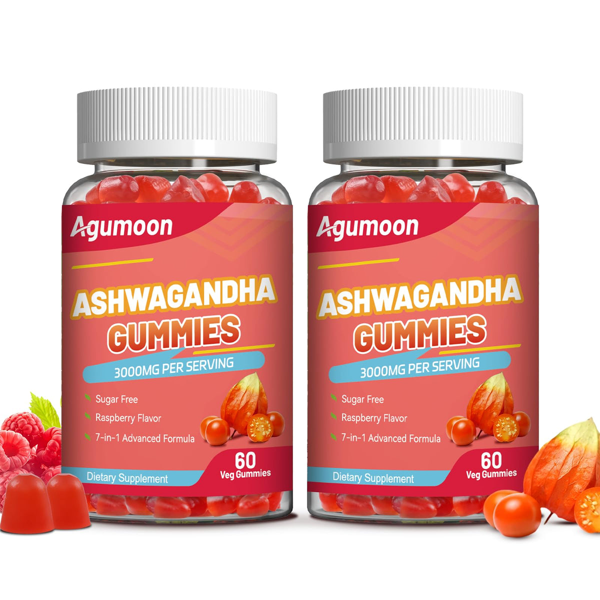 Gummies Ashwagandha Agumoon 3000mg 120 pièces vue de face