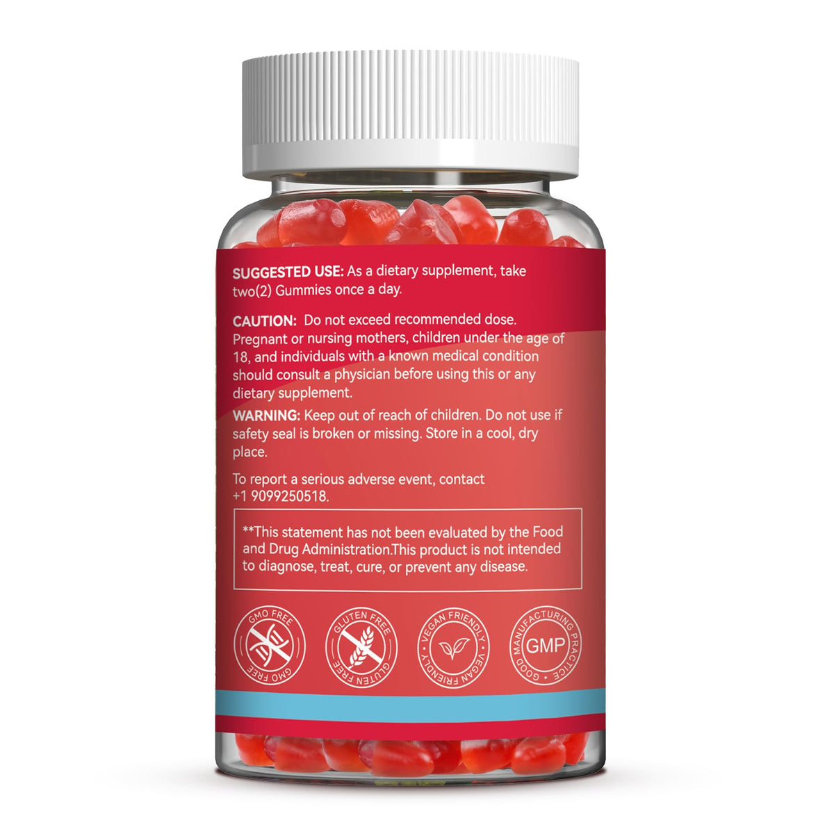 Gummies Ashwagandha Agumoon avec fruits en arrière-plan