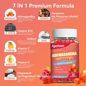 Gummies Ashwagandha Agumoon avec texture moelleuse