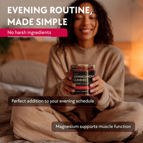 Gummies Ashwagandha avec étiquette nutritionnelle