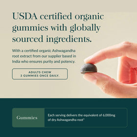 Gummies Ashwagandha Gaia Herbs sur fond blanc