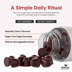 Gummies Ashwagandha KSM-66 AKSHAR sur une table