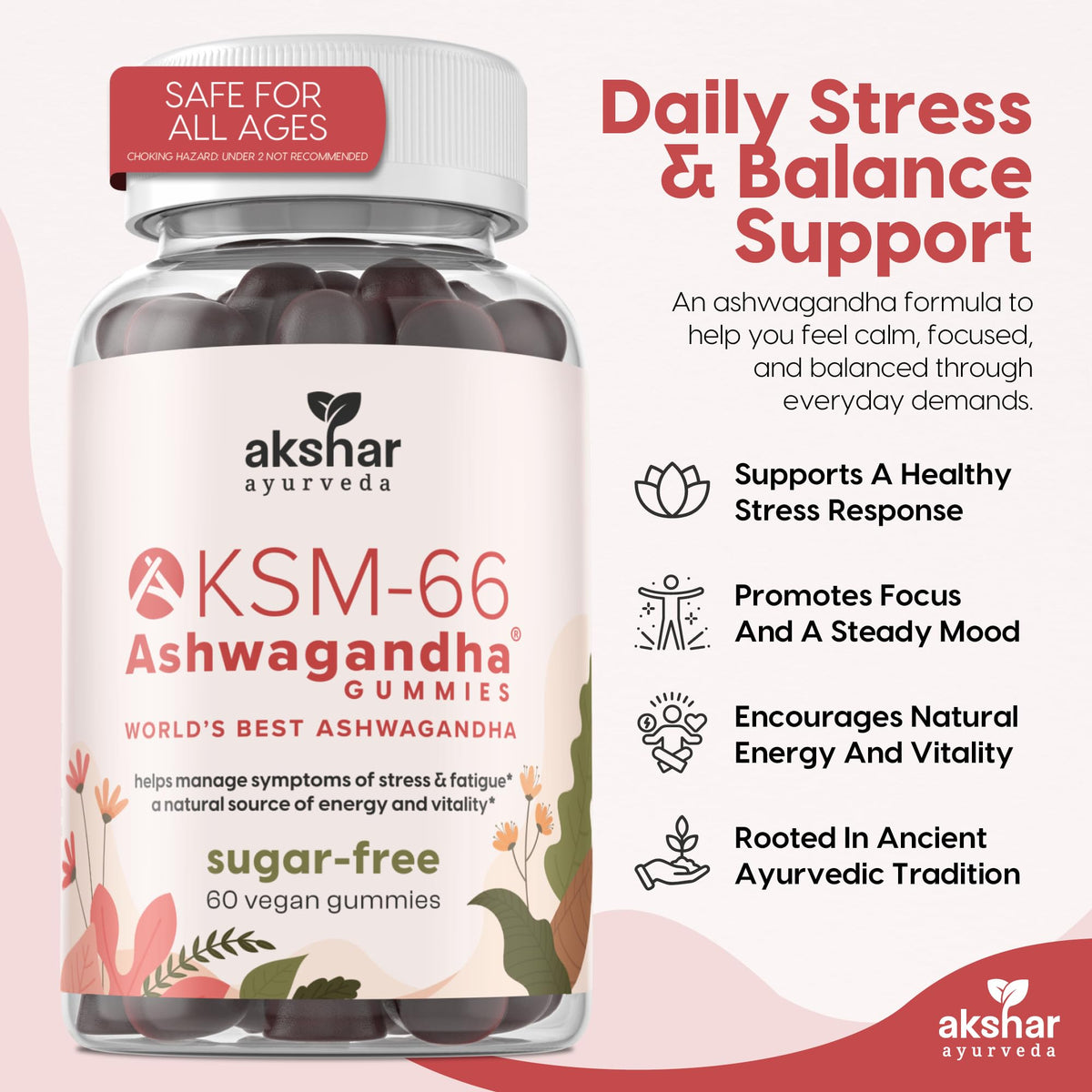 Gummies Ashwagandha KSM-66 AKSHAR vue de côté