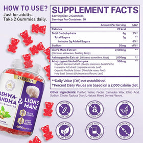 Gummies Ashwagandha Liekoh sur fond blanc