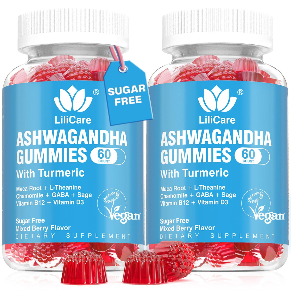 Gummies Ashwagandha LILICARE 2000mg vue avant avec emballage