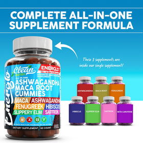 Gummies Ashwagandha Maca vue de côté avec étiquette