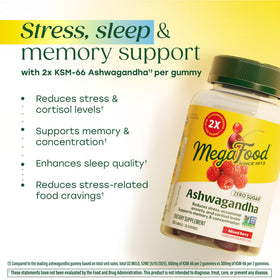 Gummies Ashwagandha MegaFood sur une table