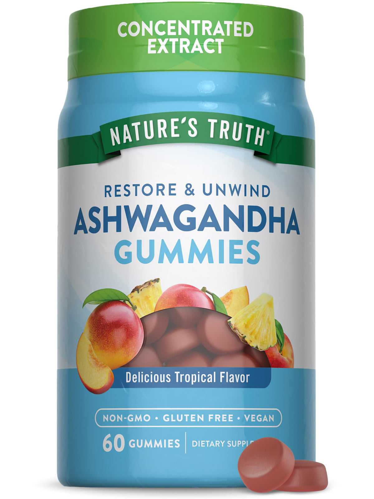 Gummies Ashwagandha Nature's Truth 60 unités vue de face