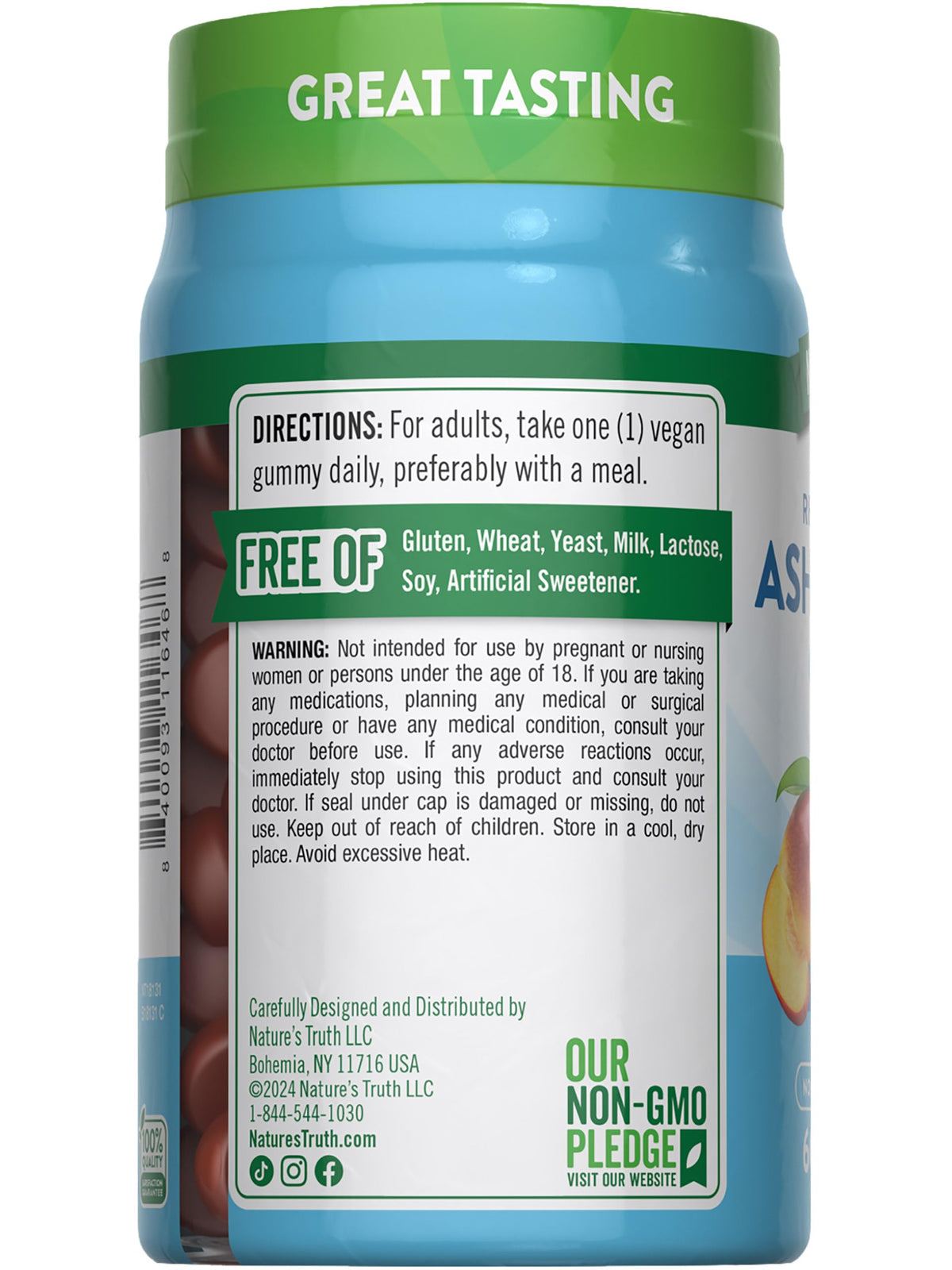 Gummies Ashwagandha Nature's Truth sur une table avec des plantes