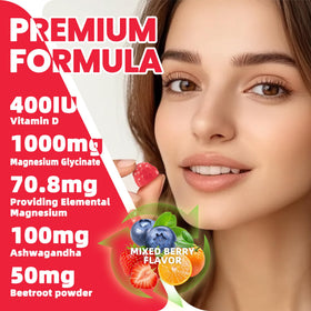 Gummies Ashwagandha NUTRAGOGO sur une table en bois