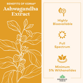Gummies Ashwagandha ORGANIC INDIA, étiquette avec ingrédients