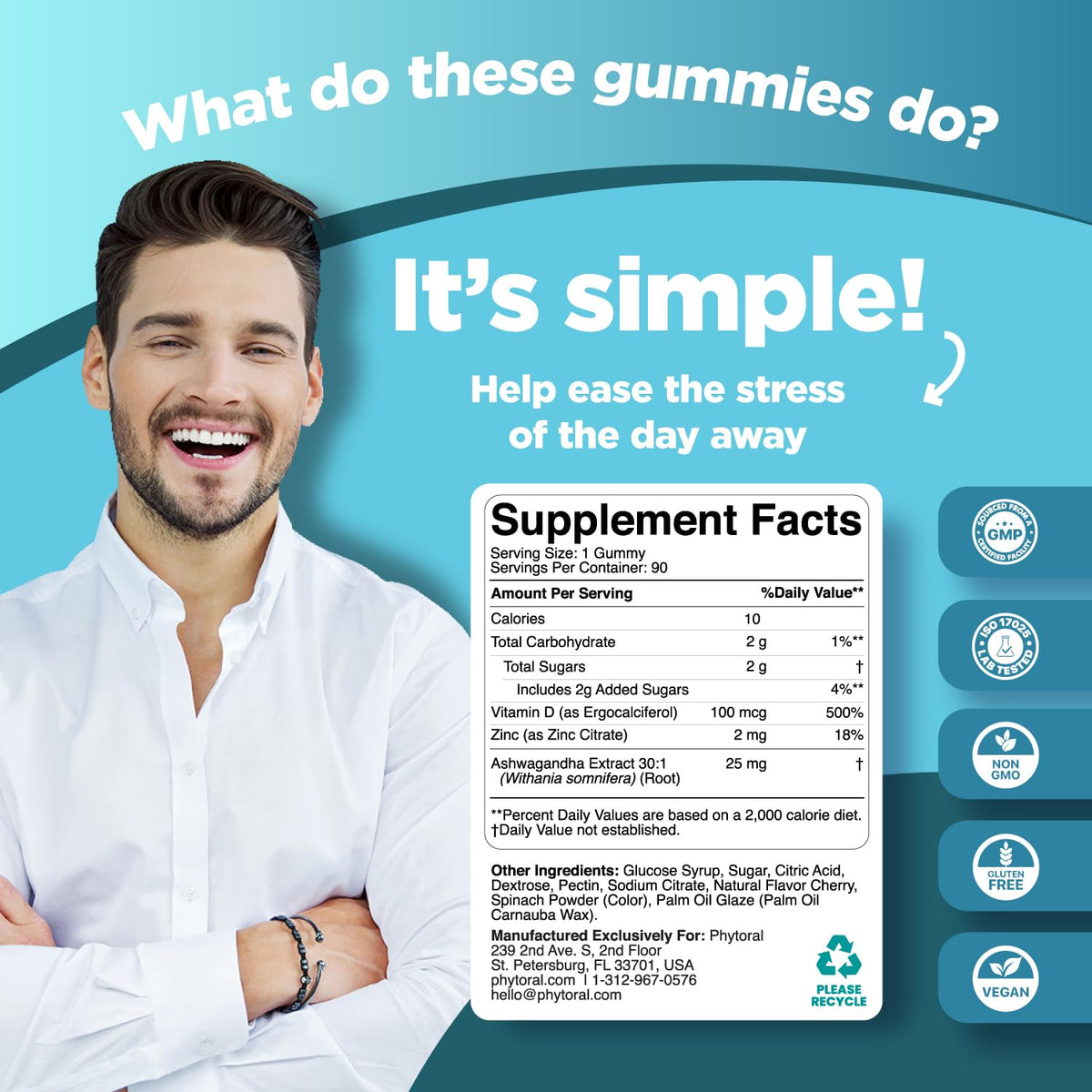 Gummies Ashwagandha Phytoral dans une main
