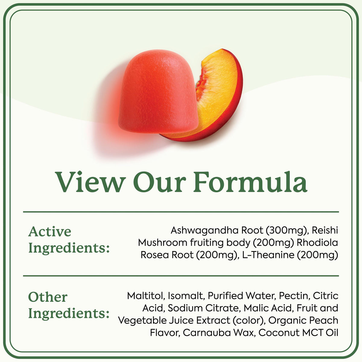 Gummies Ashwagandha Plant People sur un fond de fruits